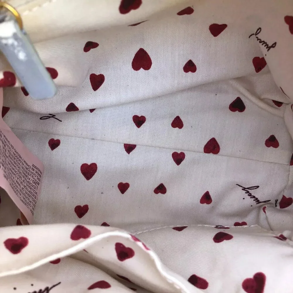 JUICY COUTURE Y2K Velour Shoulder Bag Purse White Grey Velvet Zipper Top Handle‍